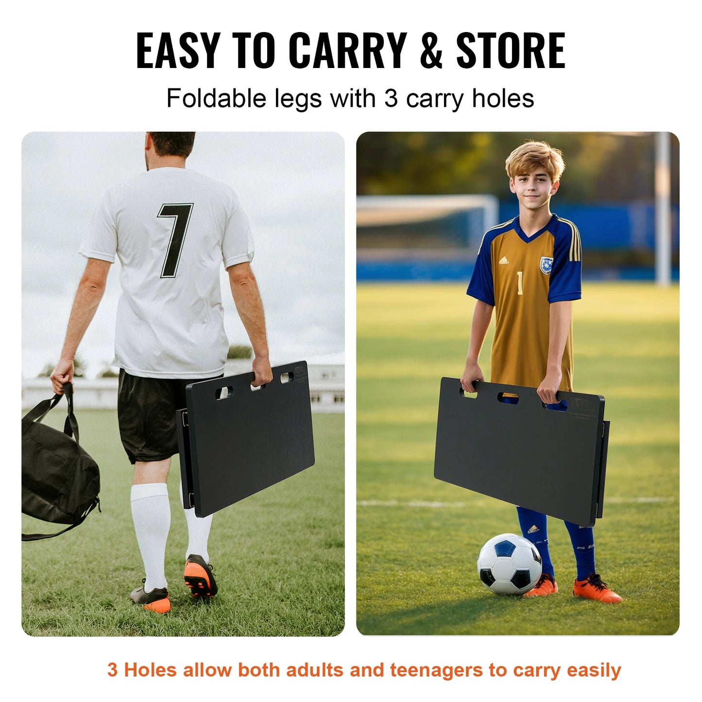 Soccer Rebounder Board Portable Wall With Foldable HDPE Kickback