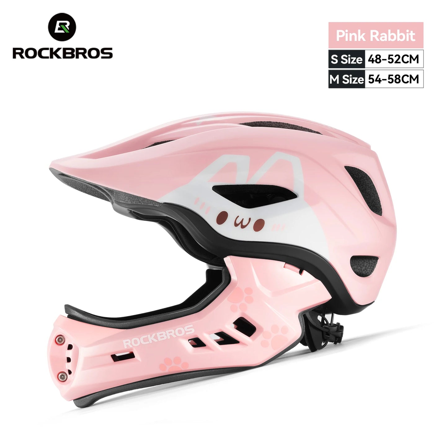 ROCKBROS Kids Detachable Full Face Cycling Helmet For Safety