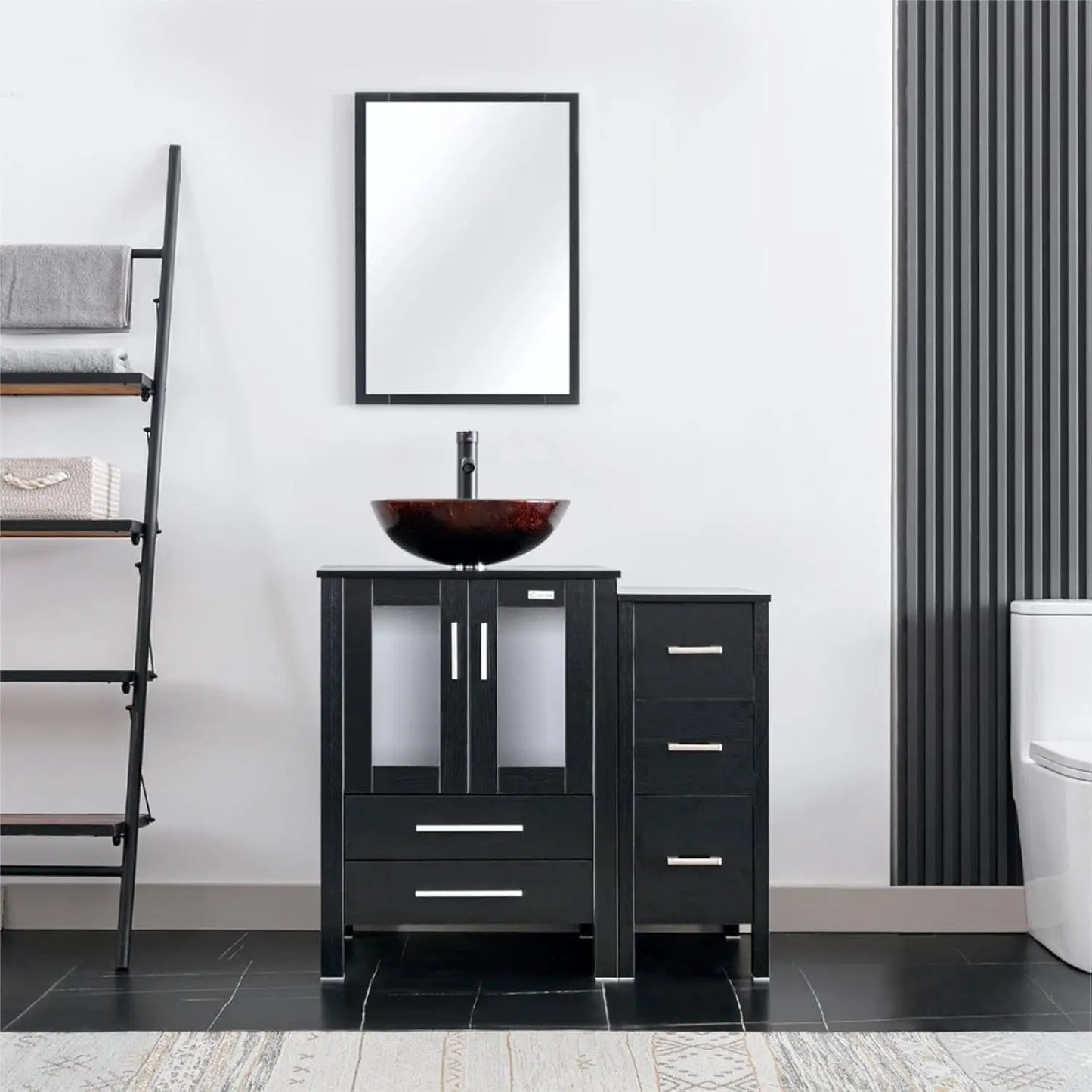 Xiaolang 36 Inch Modern Freestanding Bathroom Vanity Vessel Sink