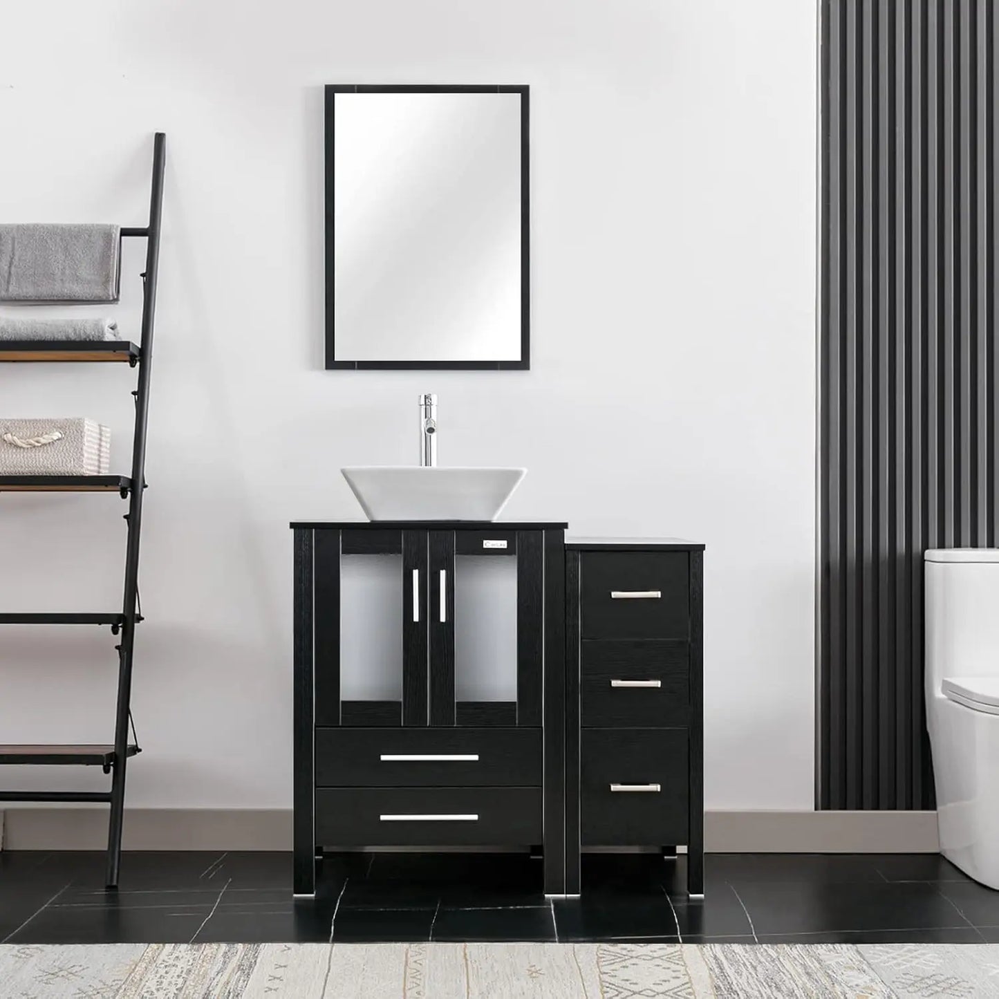 Xiaolang 36 Inch Modern Freestanding Bathroom Vanity Vessel Sink