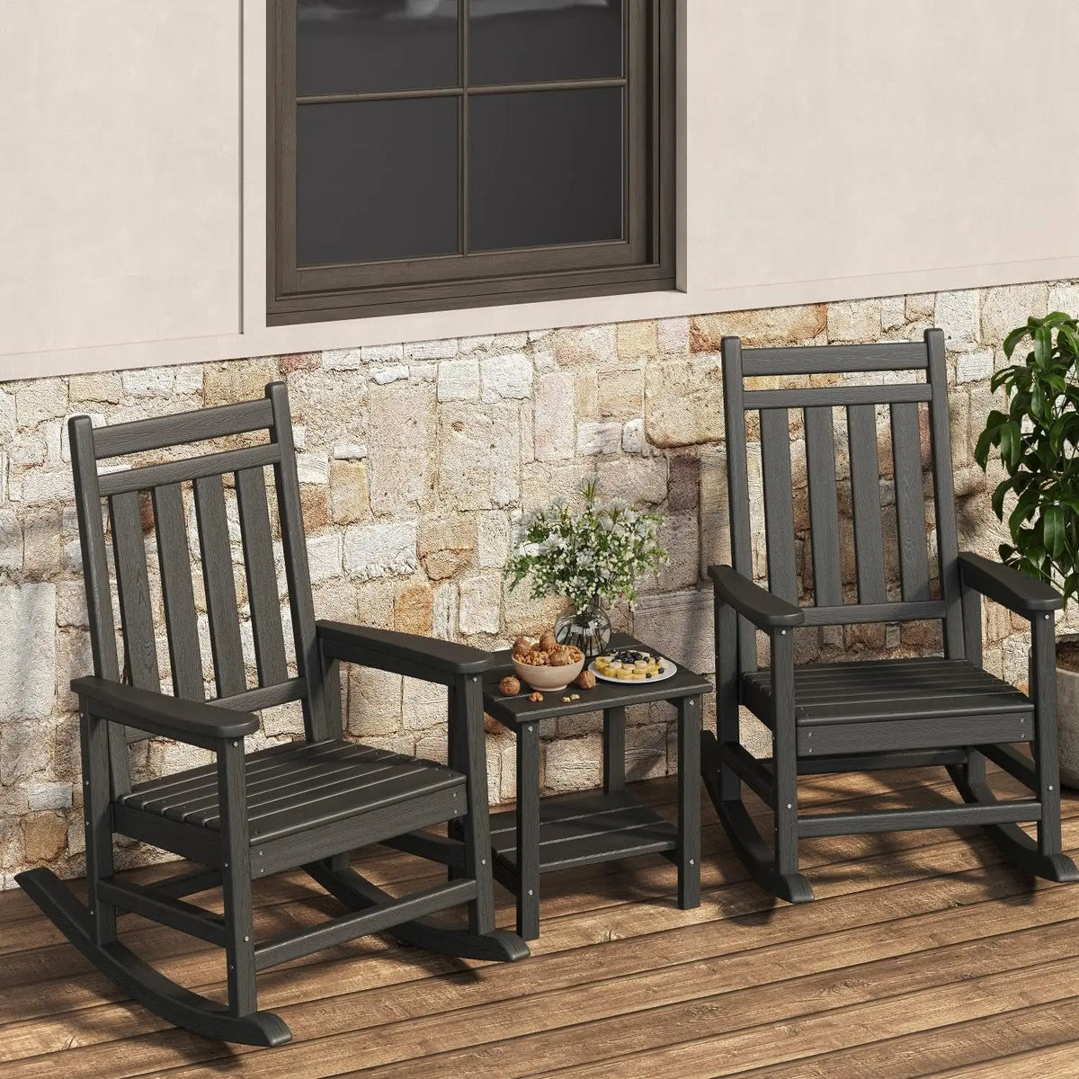 Garvee Multifunctional Rocking Chair With Side Table For Patio