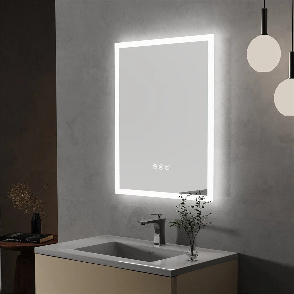 LUVODI Smart LED Bathroom Mirror With Touch Dimming And Defogging