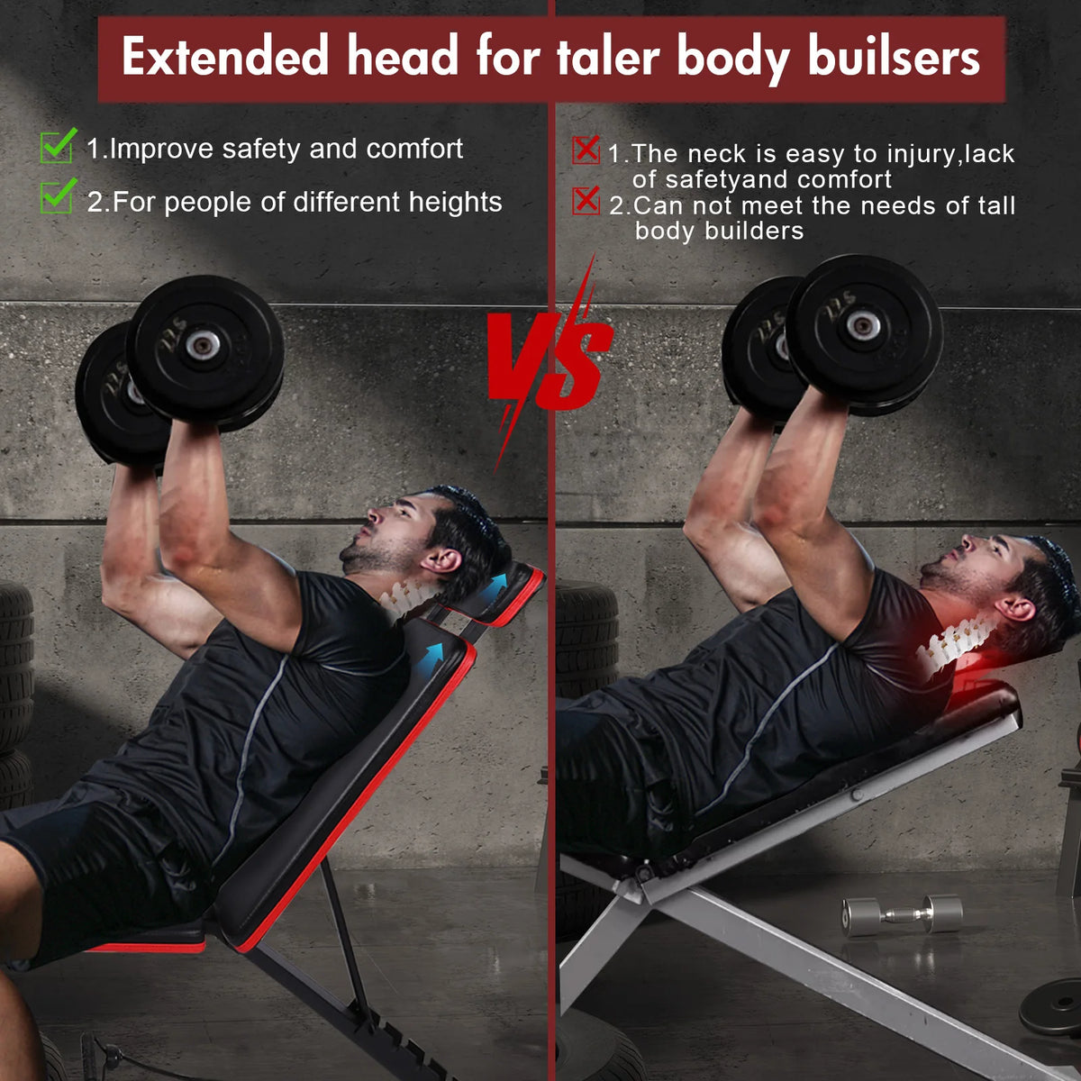 Adjustable Seven Level Foldable Weight Bench For Fitness Training