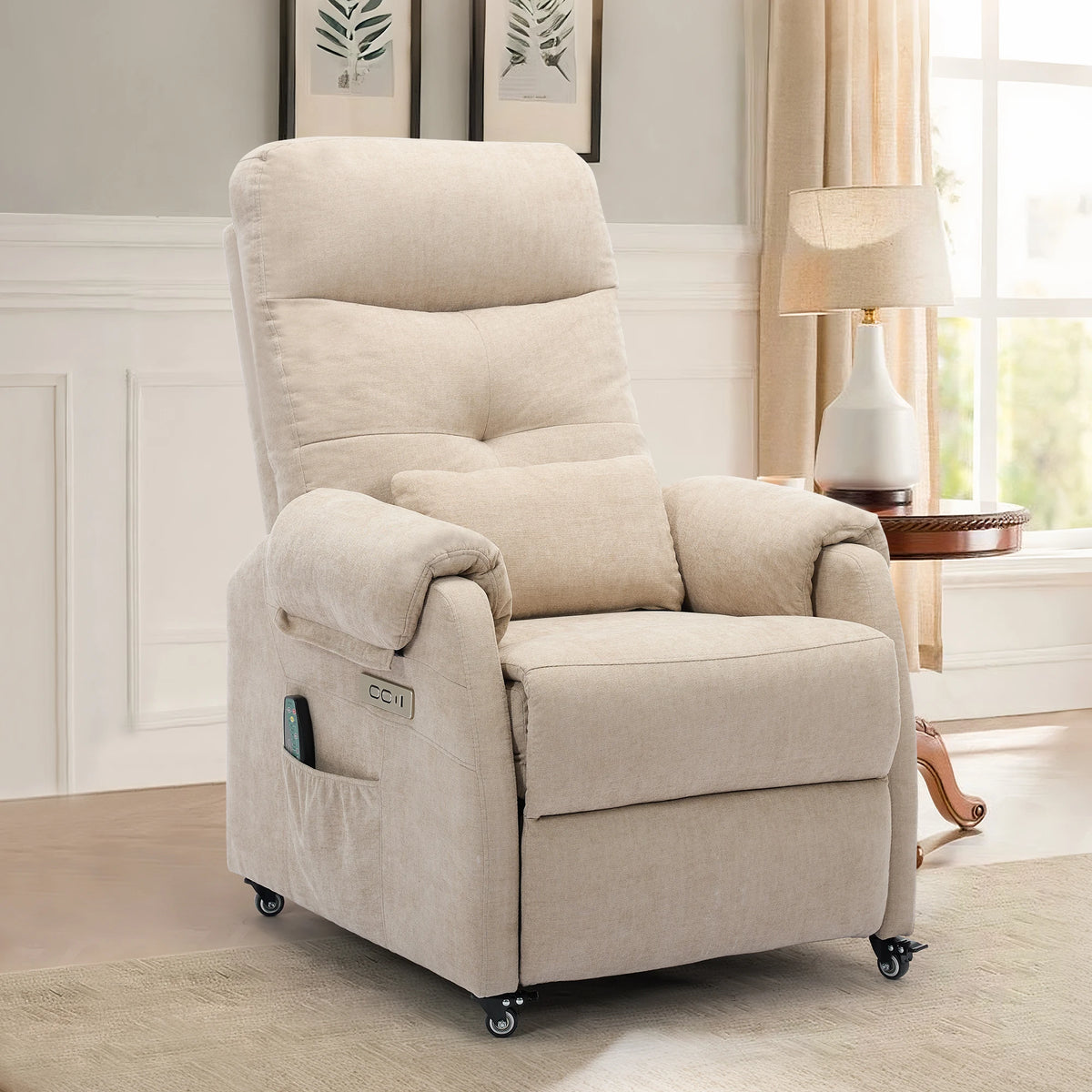 Korser Power Recliner Chair With Wheels And USB Port