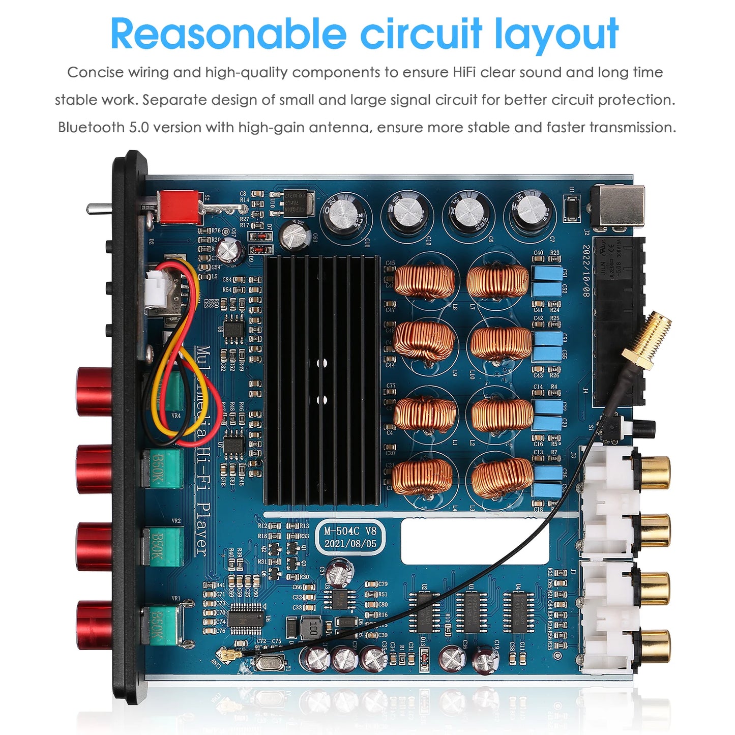 Douk Audio M4 4 Channel Bluetooth 5.0 USB Power Amplifier