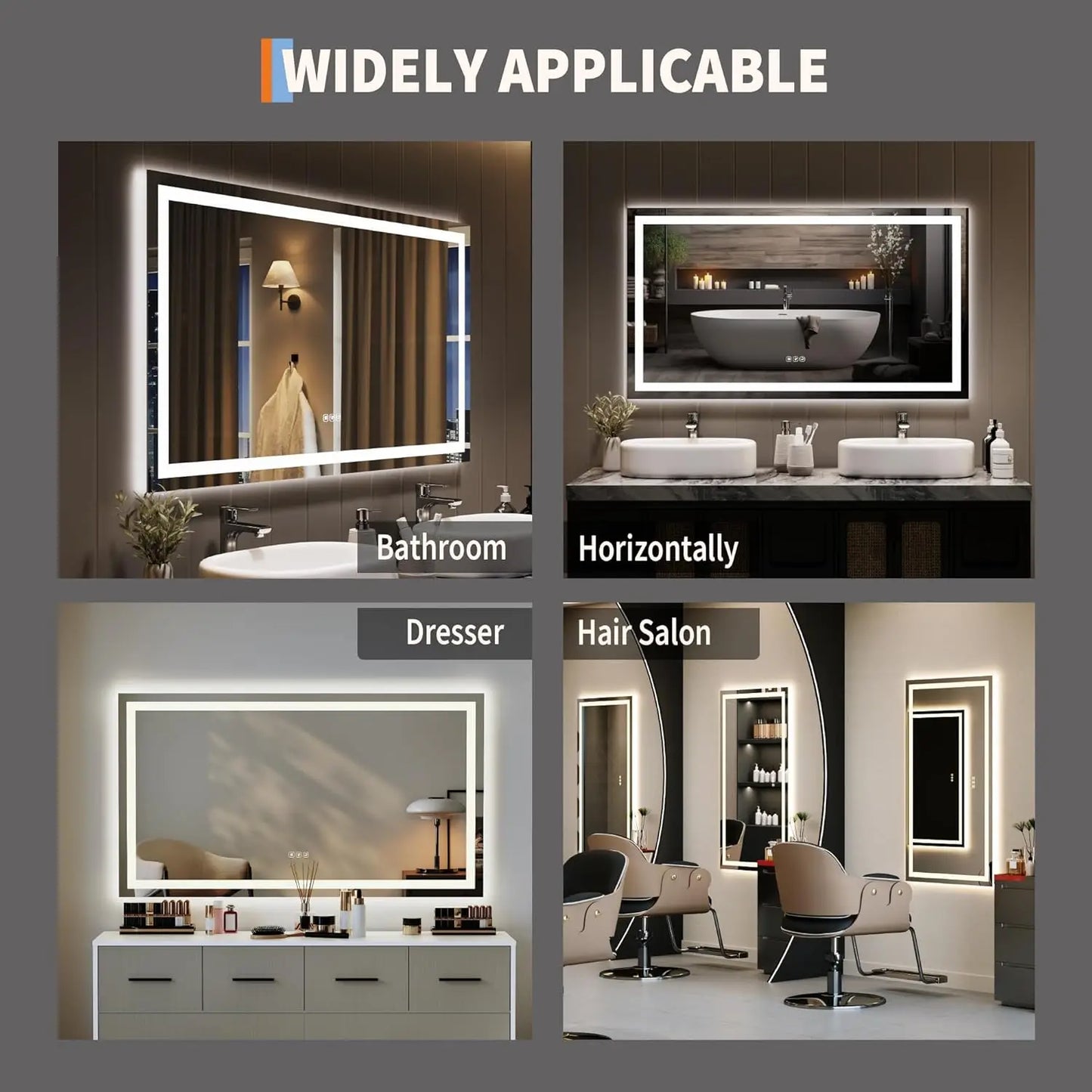 TWISTER.CK LED Bathroom Mirror With Memory And Dimmable Backlit