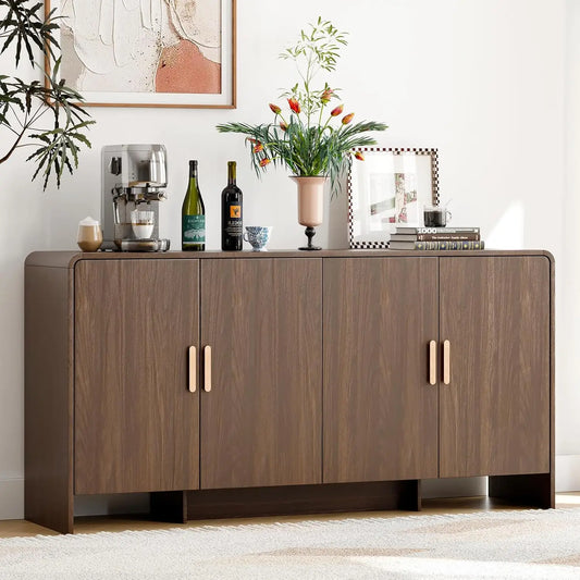 ONBRILL Mid-Century Sideboard Cabinet With Adjustable Shelves Storage