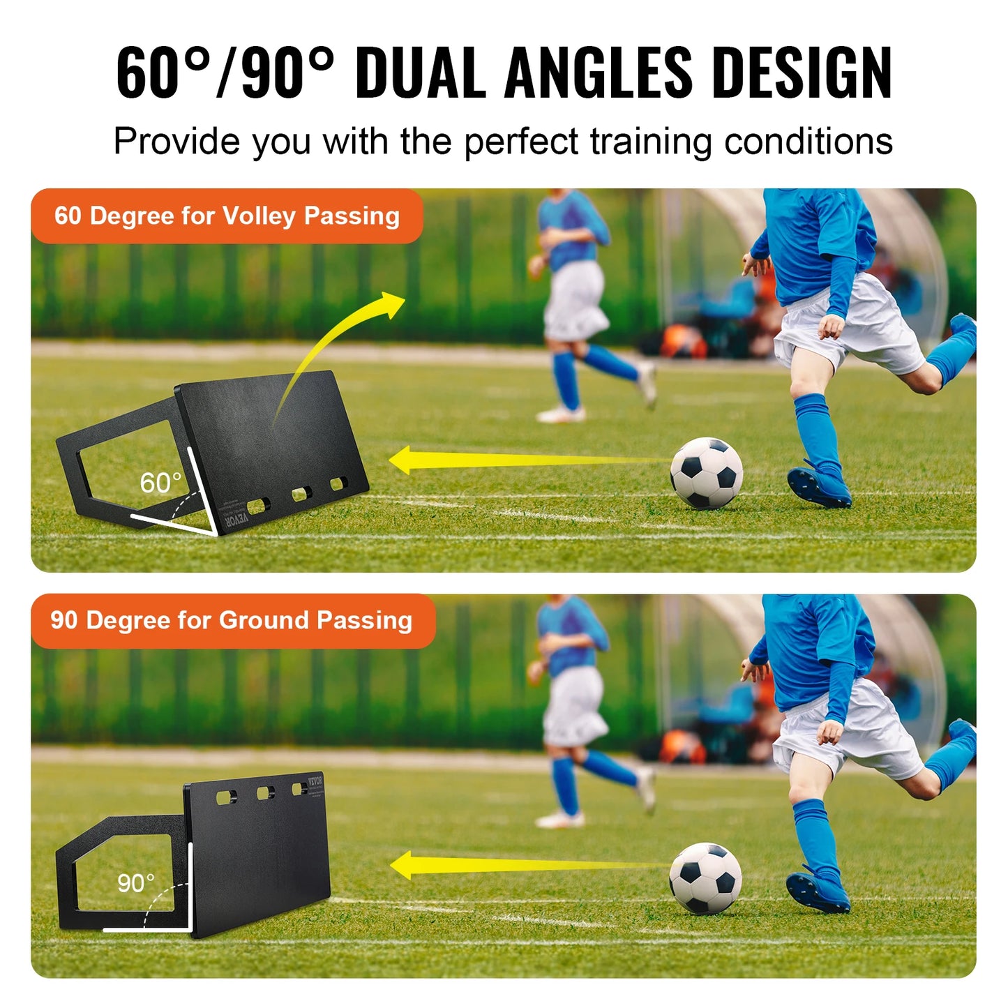 Soccer Rebounder Board Portable Wall With Foldable HDPE Kickback