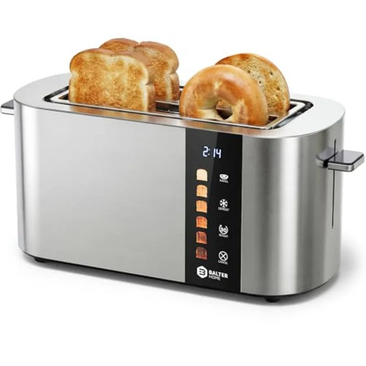 SHXI Four Slice Wide Slot Toaster With Automatic Bagel Heating