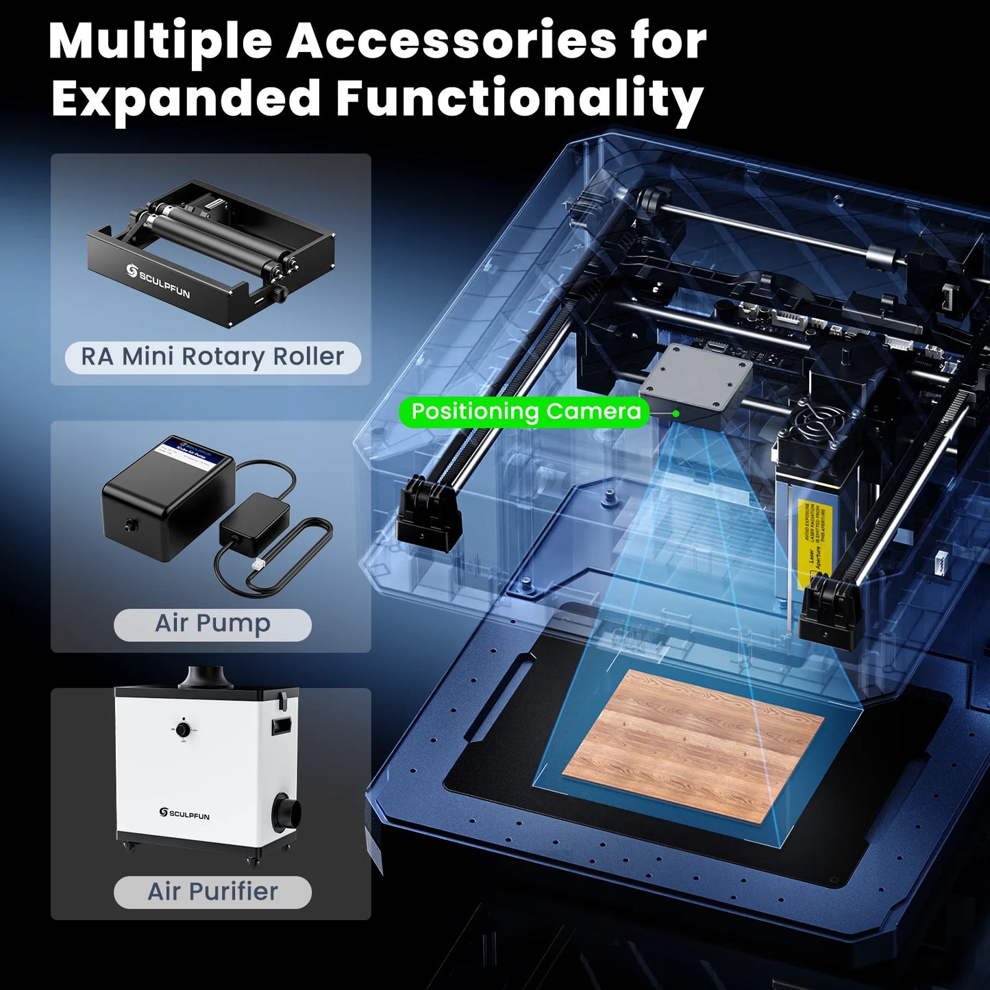 SCULPFUN ICube Ultra 12W Desktop Laser Engraver With Smoke Filter