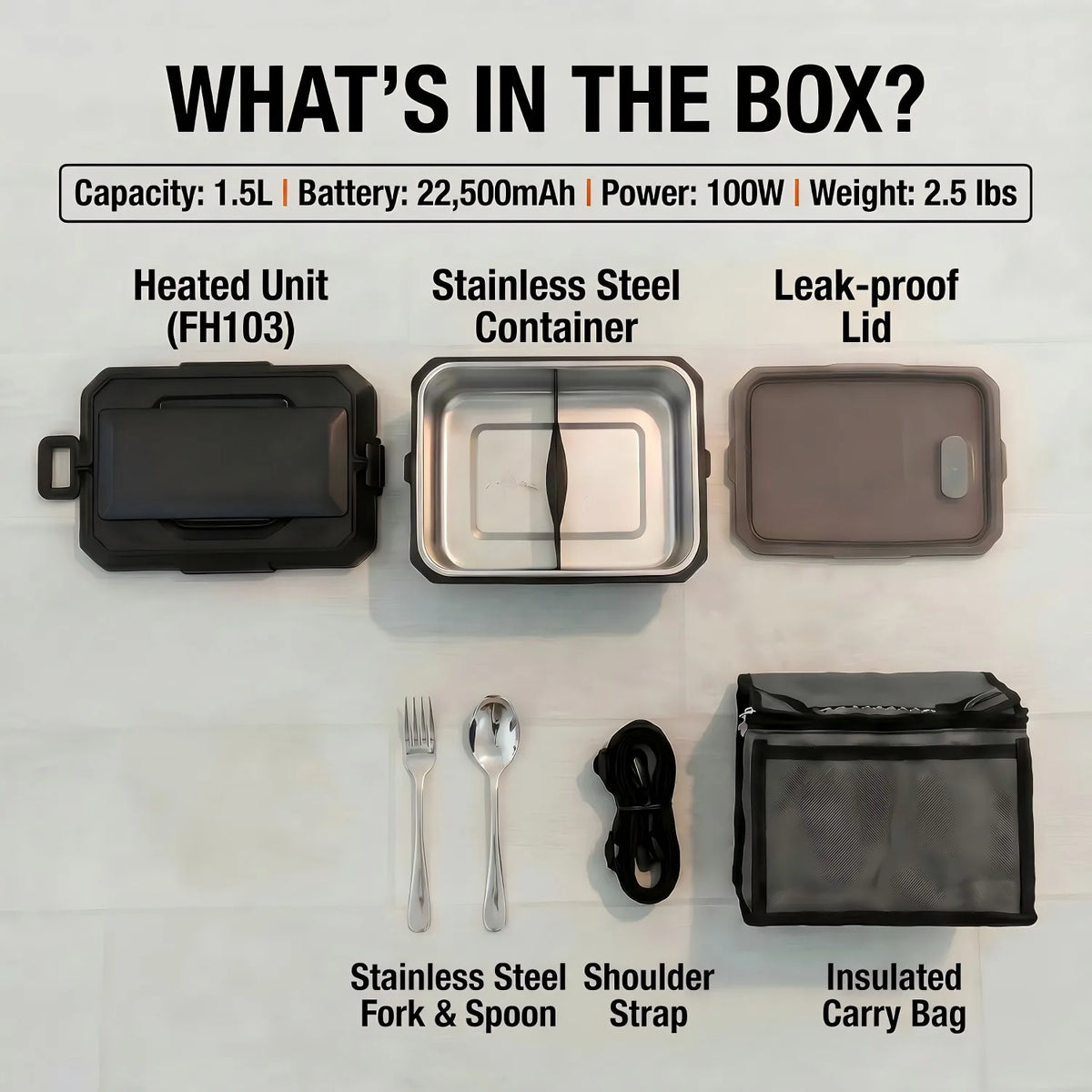 Portable Electric Heating Lunch Box With Display And Timing Function
