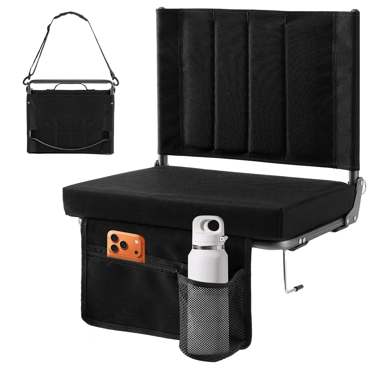JHK Outdoor Foldable Chair With Thick Padded Back Support