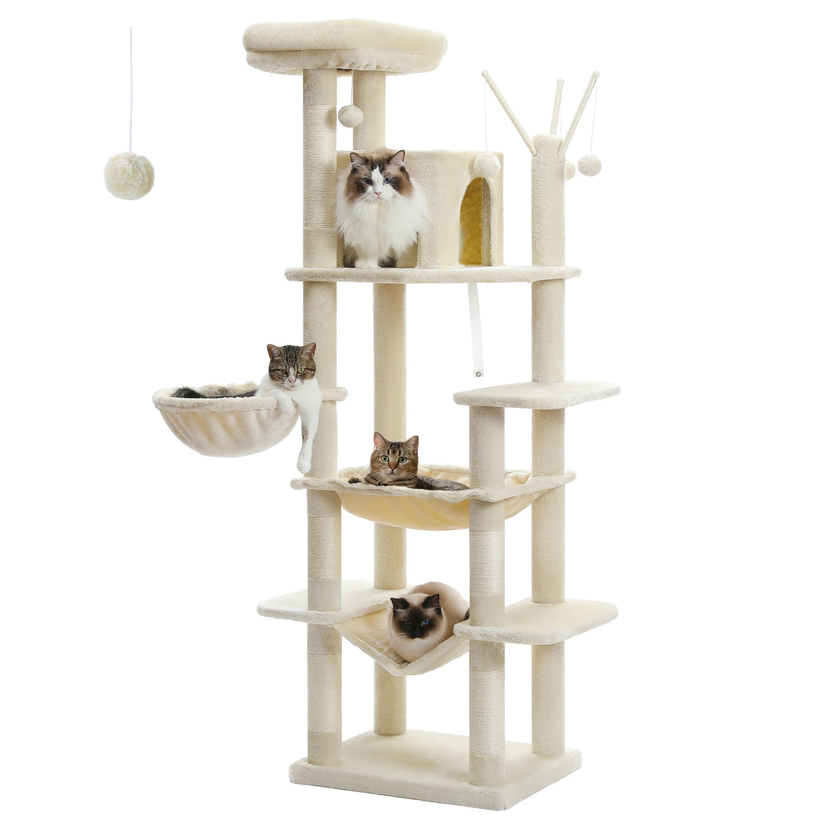 Pawz Road Multi Level Plush Cat Tree With Scratching Posts And Perches