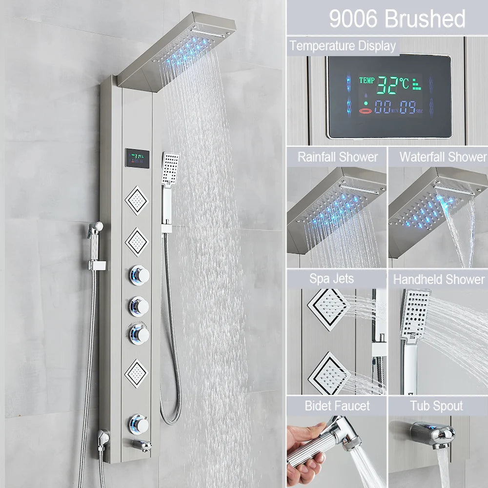 MYQualife LED Shower Panel Spa Column System With Jet Massage