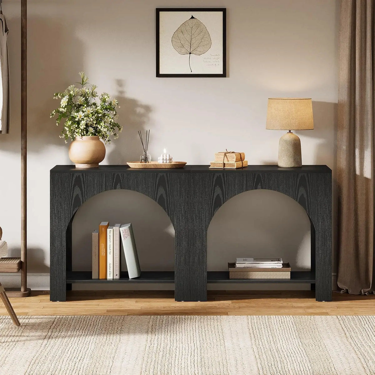 Farmhouse Nightstand With Storage And Wooden Bedside Table For Bedroom