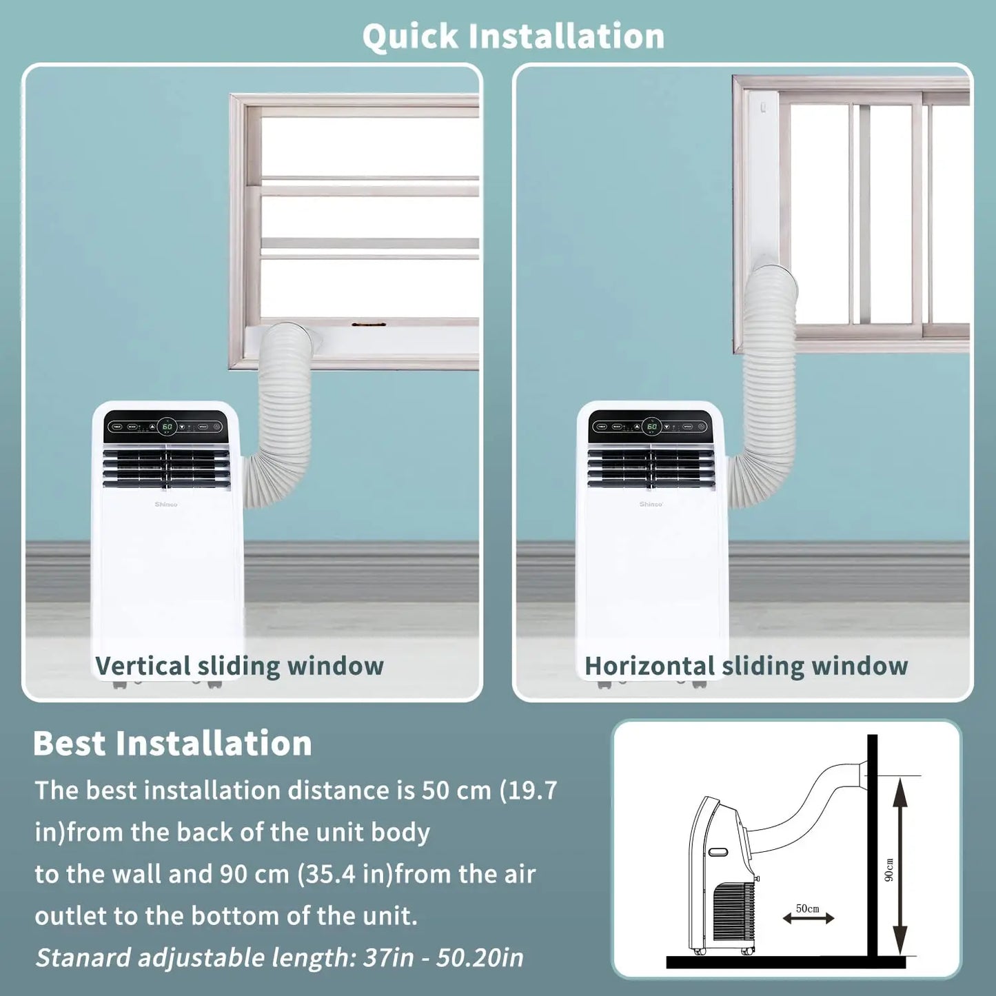 Shinco 8000 BTU Portable Air Conditioner With Dehumidifier And Fan