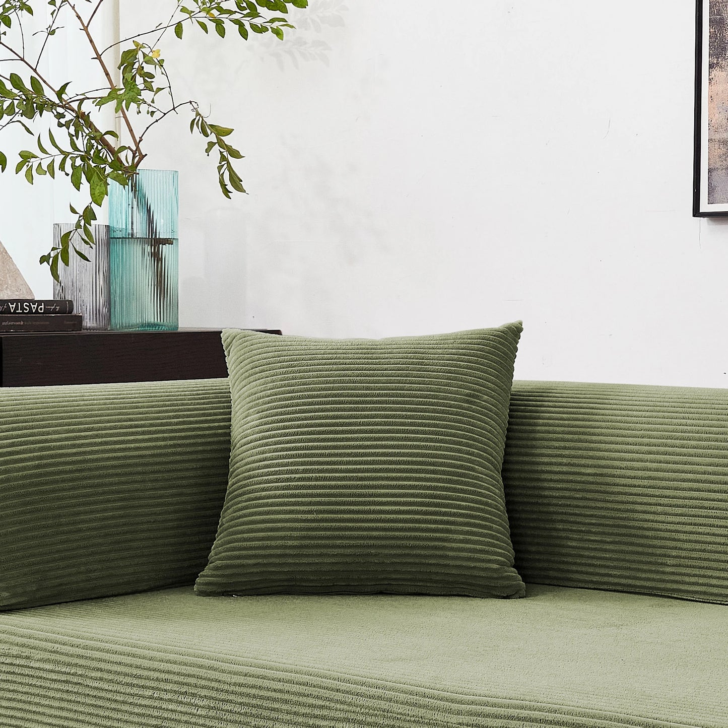 Modern Style I-Shaped Corduroy Futon Sleeper Sofa