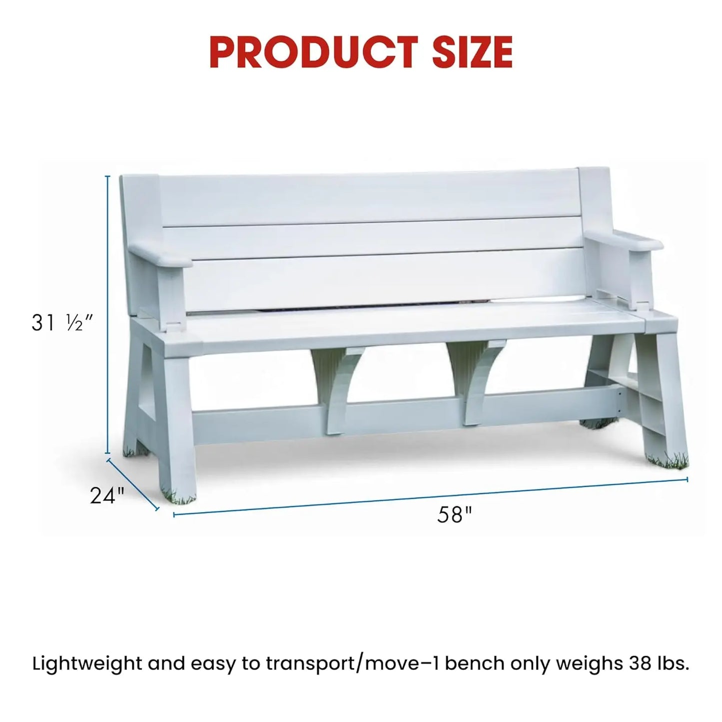 Gen 1 Space-Saving 2-In-1 Outdoor Bench To Picnic Table