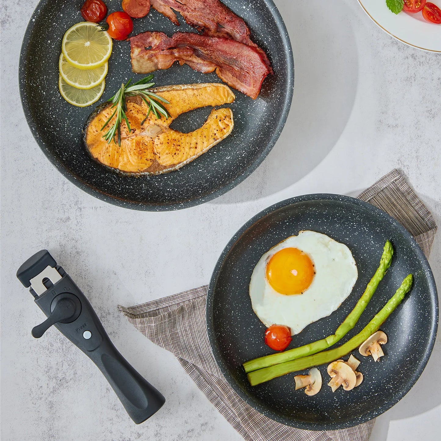 Induction Cookware Set 10 Pieces Nonstick Pans With Removable Handles