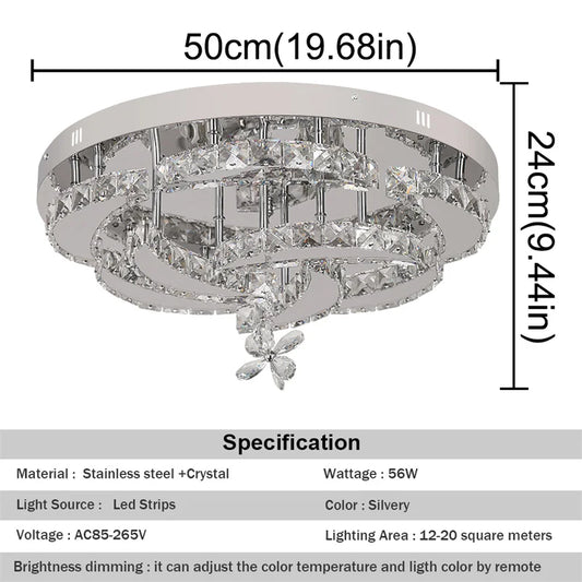 GreeLustr Crystal Ceiling Lamp Chandelier With LED Dimmable