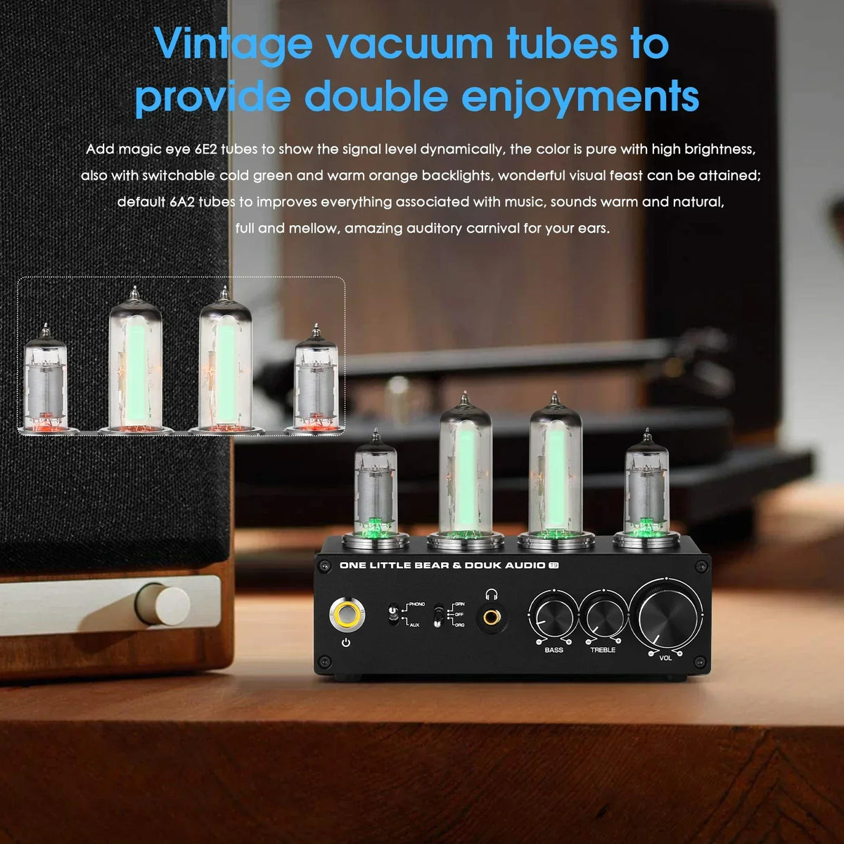 Mini Vacuum Tube Phono Stage with MM MC Headphone Preamp