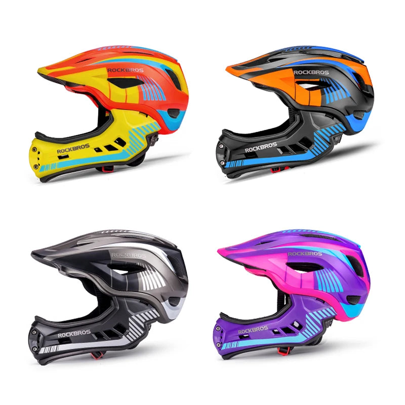 ROCKBROS Kids Detachable Full Face Cycling Helmet For Safety