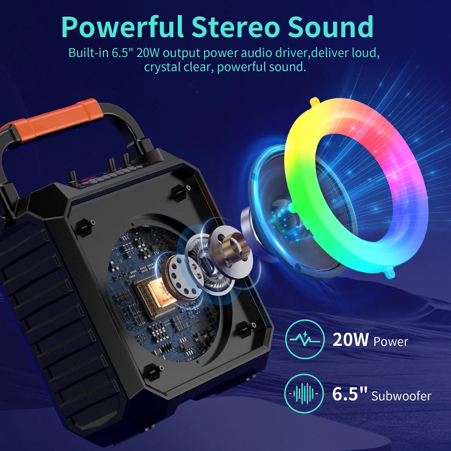 FanFun T17 Wireless Bluetooth Karaoke Speaker With Two Microphones