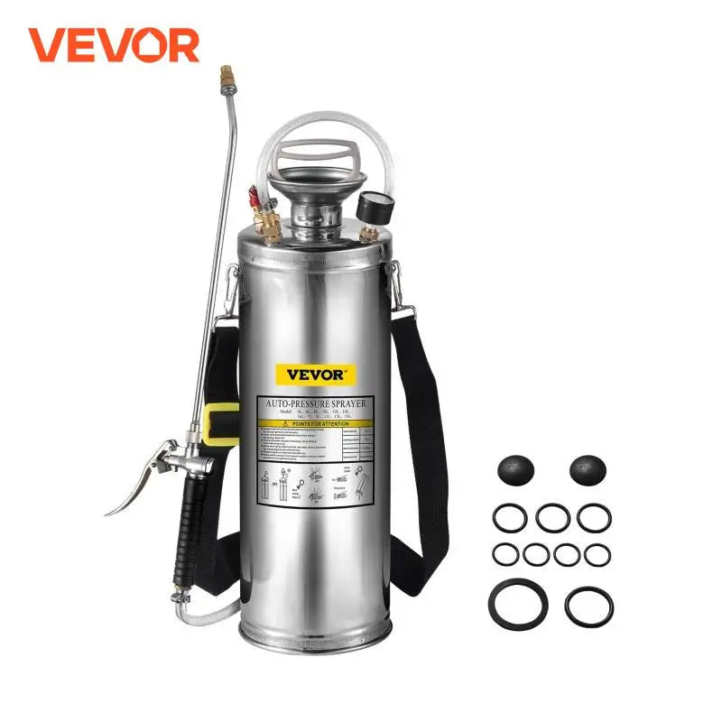 SucceBuy Stainless Steel Hand Powered Sprayer For Garden Cleaning
