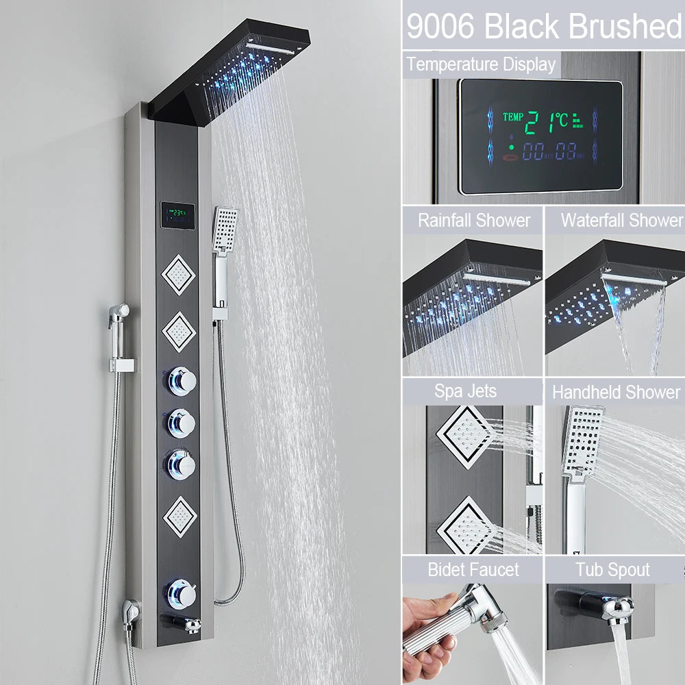 MYQualife LED Shower Panel Spa Column System With Jet Massage