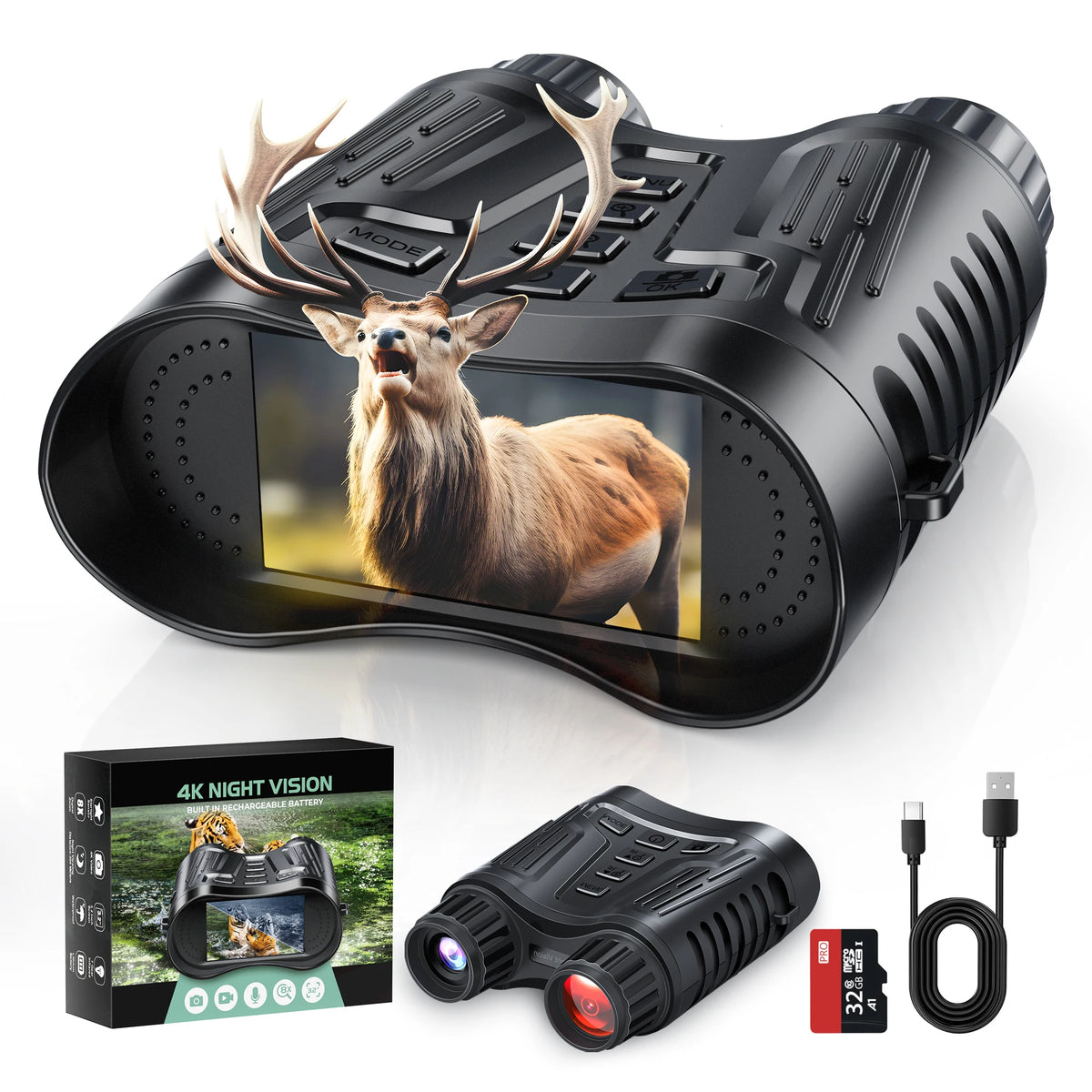 DIYIMIN Night Vision Binoculars With 8X Magnification And IR Illumination
