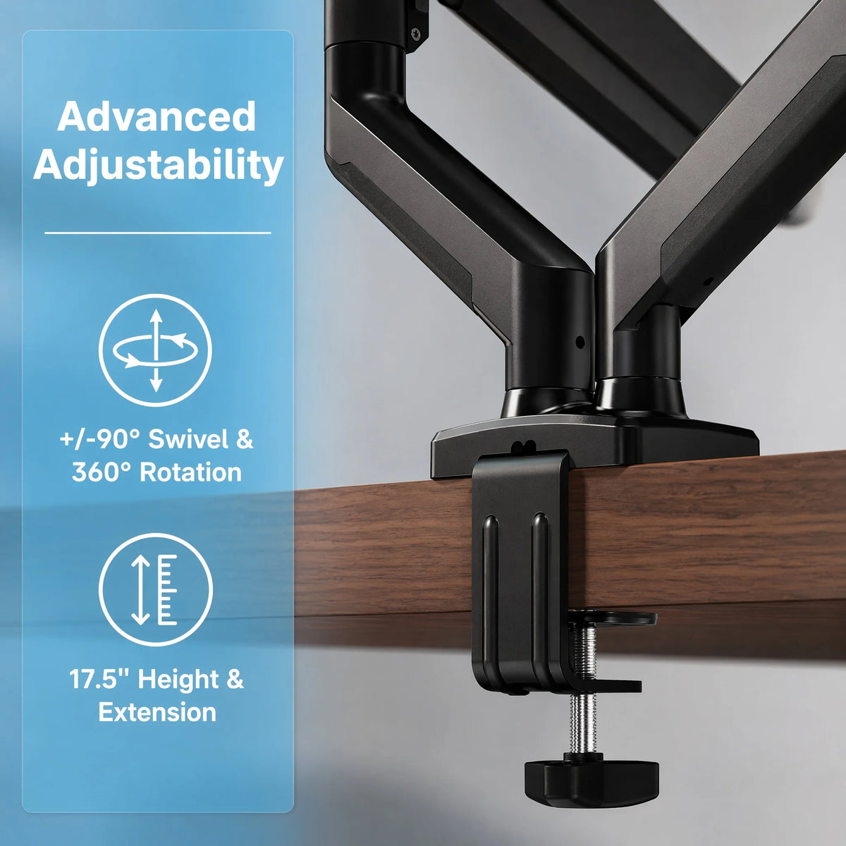 K Kyspho Adjustable Dual Monitor Mount With Stable Vesa Support