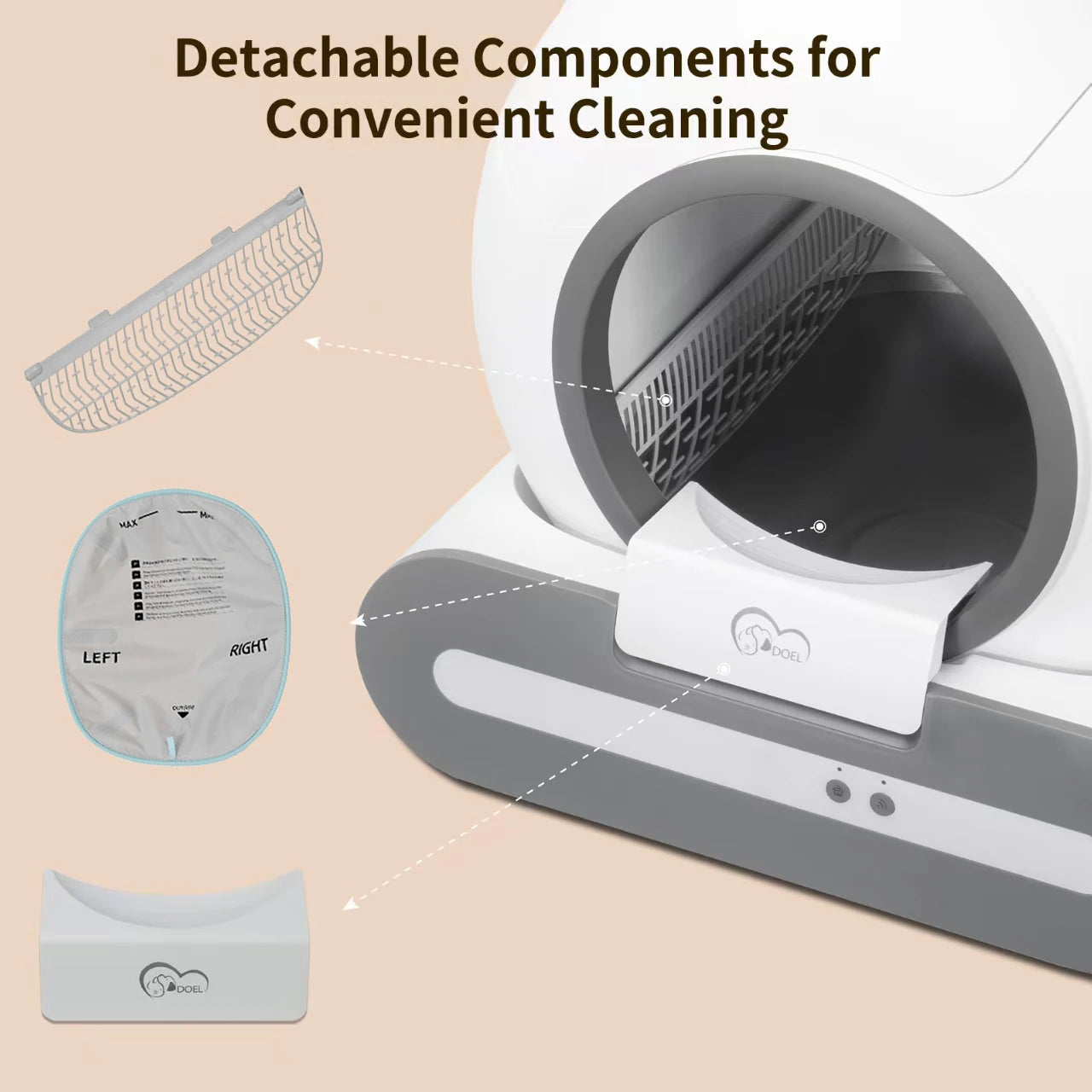 DOEL Self Cleaning Cat Litter Box With 2.4G App Control