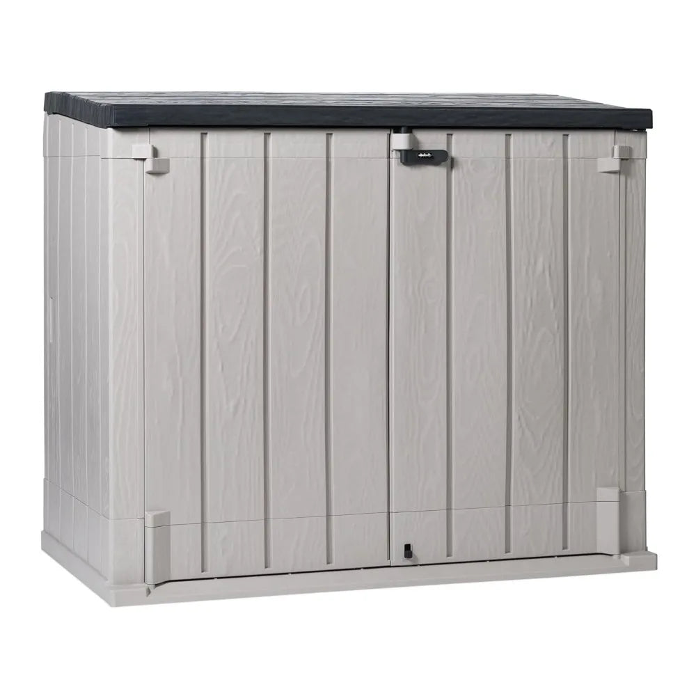 All Weather Outdoor XL Storage Shed Cabinet For Trash Cans