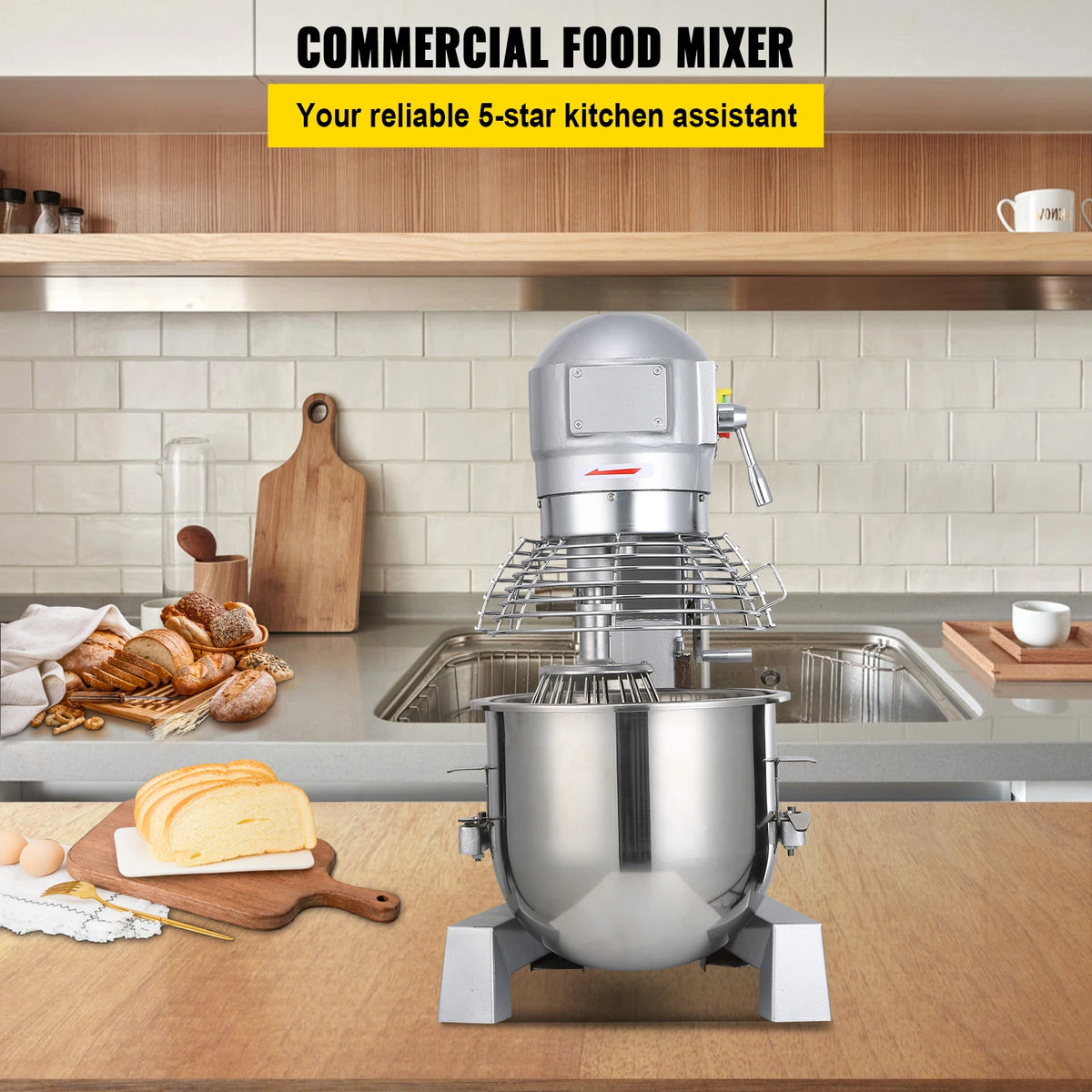 SucceBuy Professional Stainless Steel Commercial Mixer