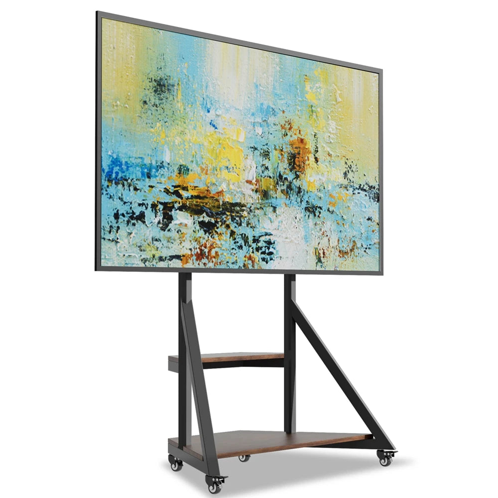 Unho Adjustable Rolling TV Floor Stand Mount for Large TVs