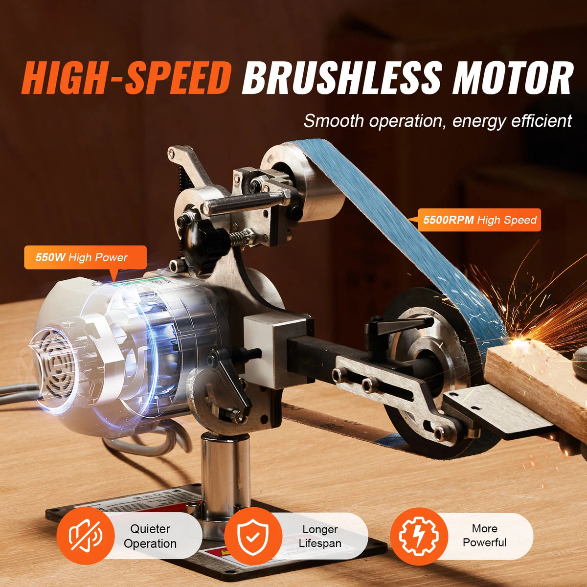 SucceBuy Variable Speed Belt Grinder Sander For Metalworking