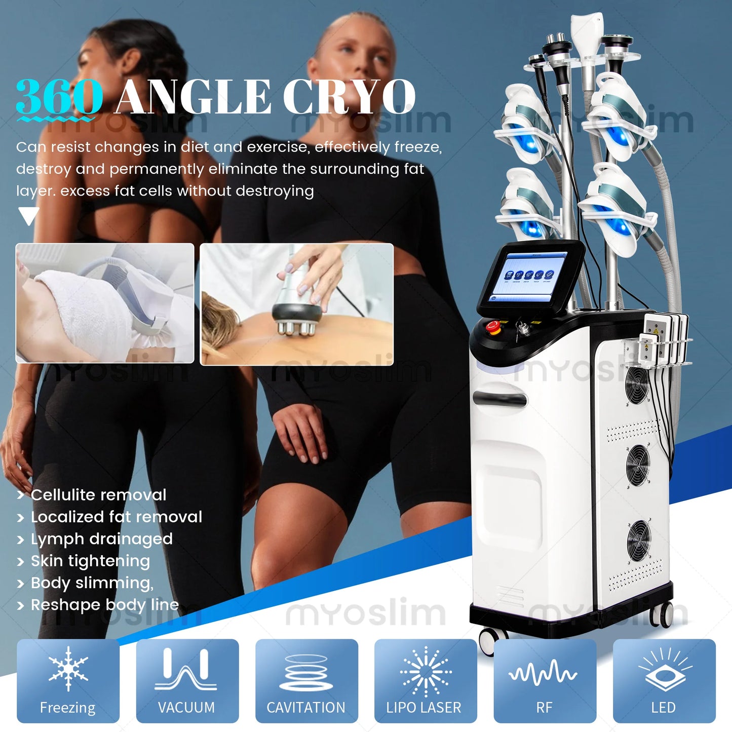 360 Degree Cryolipolysis Body Slimming System For Fat Freezing
