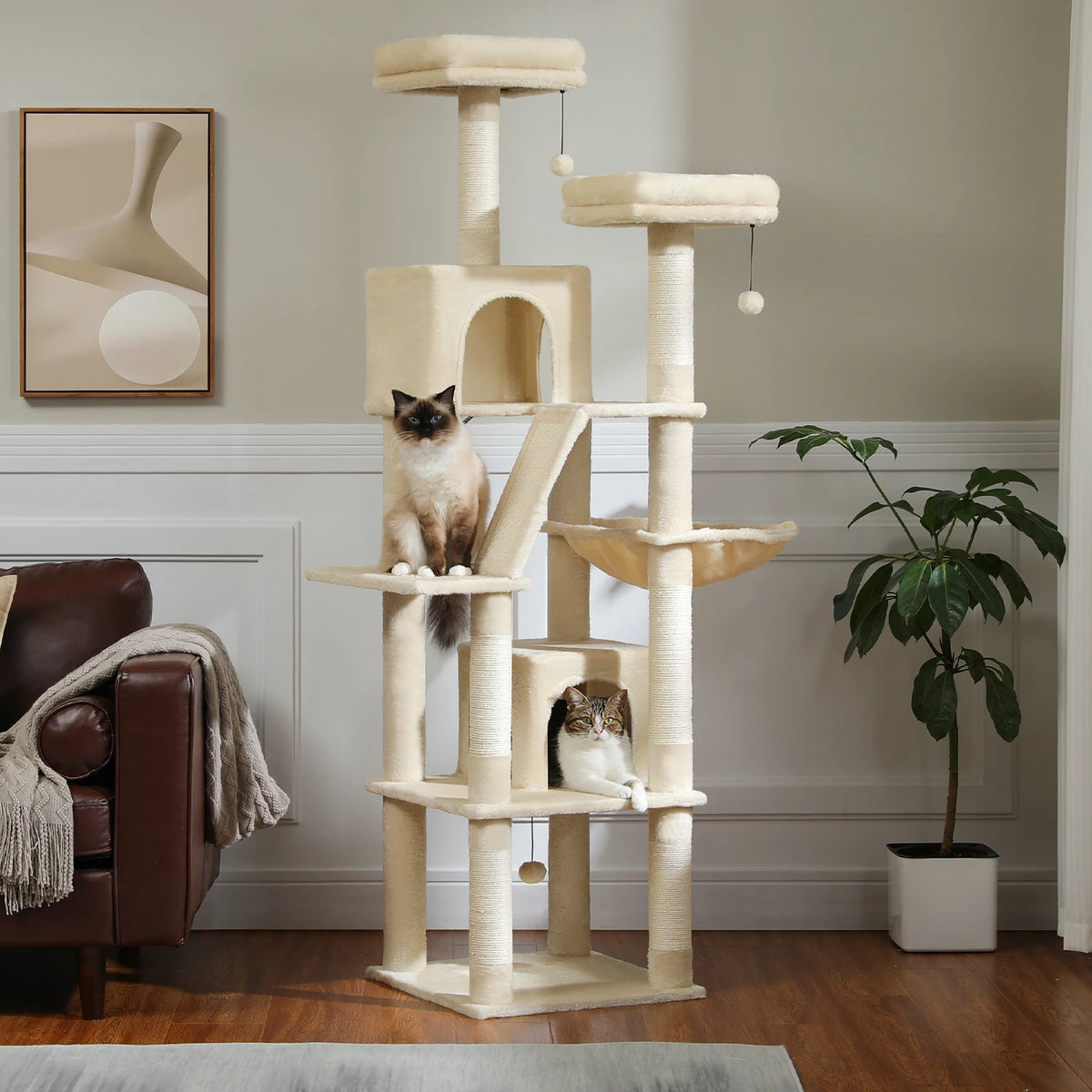 Pawz Road Multi Level Plush Cat Tree With Scratching Posts And Perches