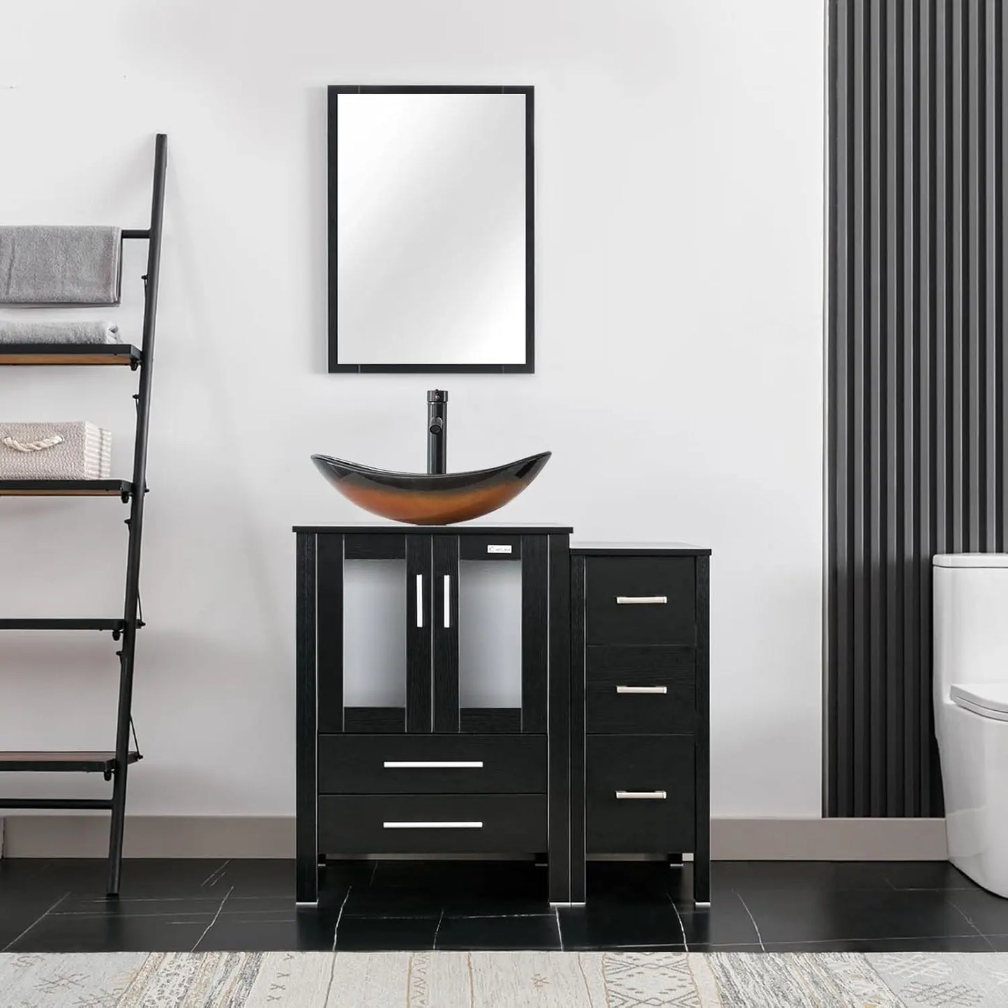 Xiaolang 36 Inch Modern Freestanding Bathroom Vanity Vessel Sink