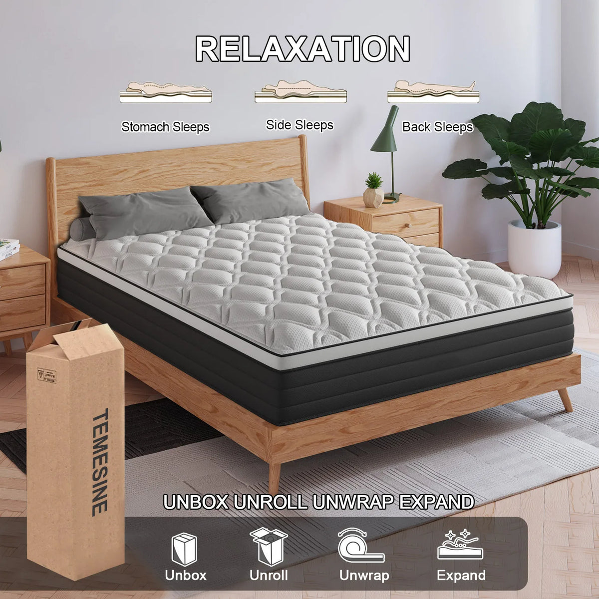 Sweetlove Gel Memory Foam Hybrid Pocket Spring Mattress Motion Isolation