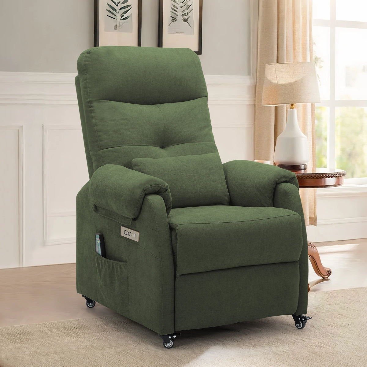 Korser Power Recliner Chair With Wheels And USB Port
