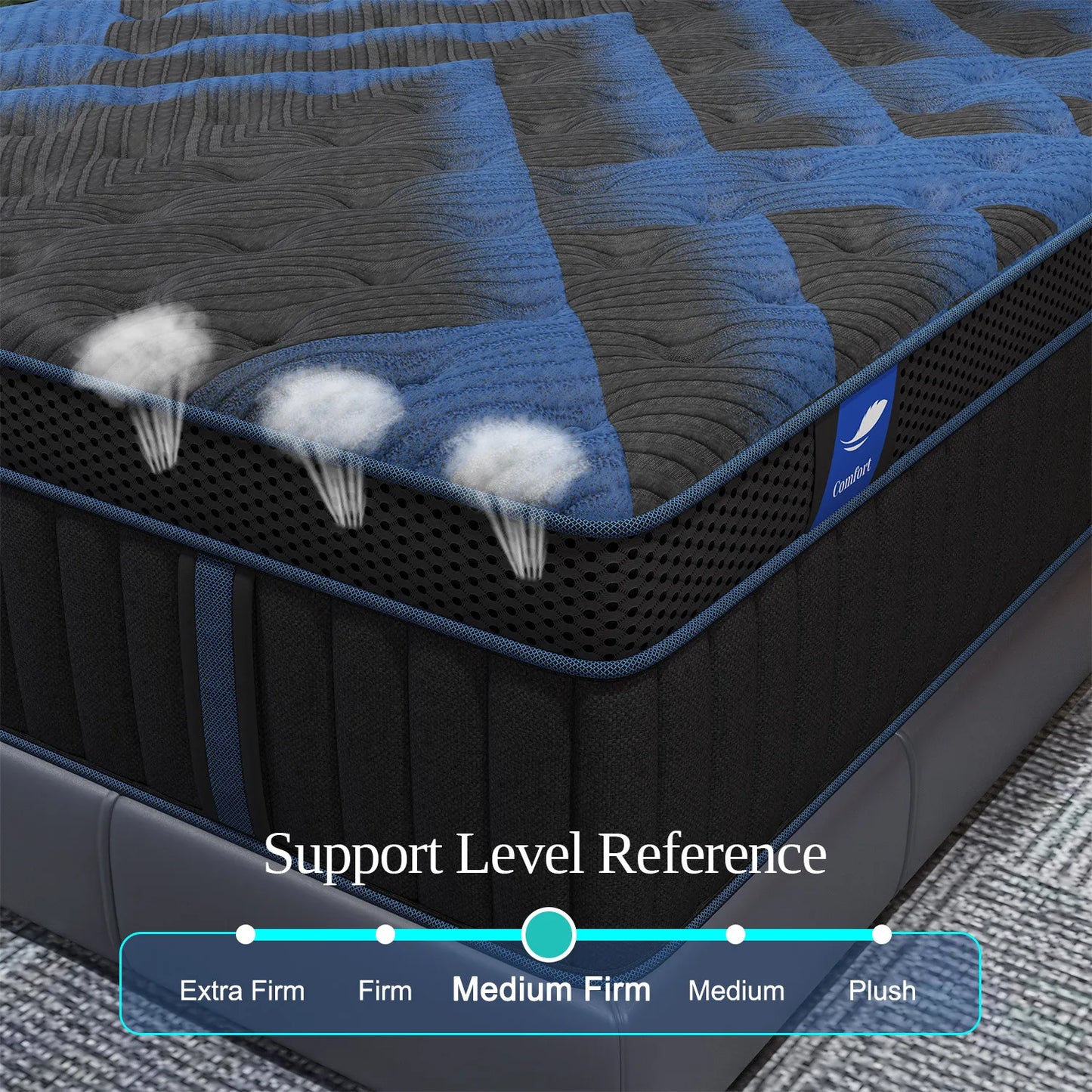 Sweetlove Hybrid Memory Foam Mattress In A Box Euro Top Medium Firm Back Support