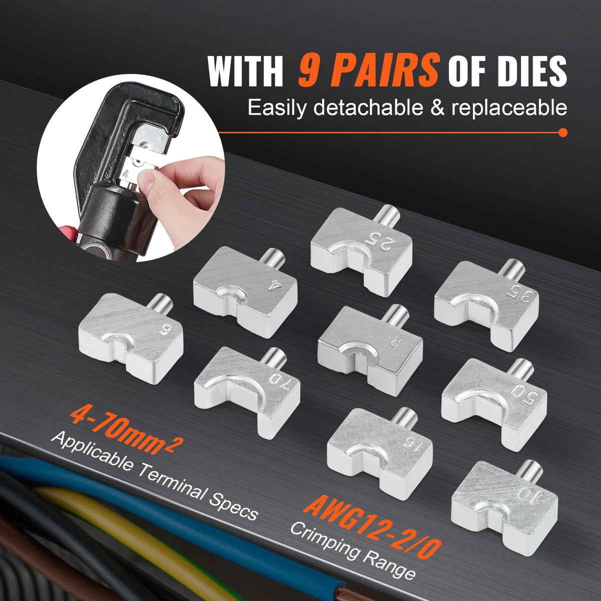 SucceBuy Hydraulic Crimping Tool For Copper And Aluminum Cable Lugs