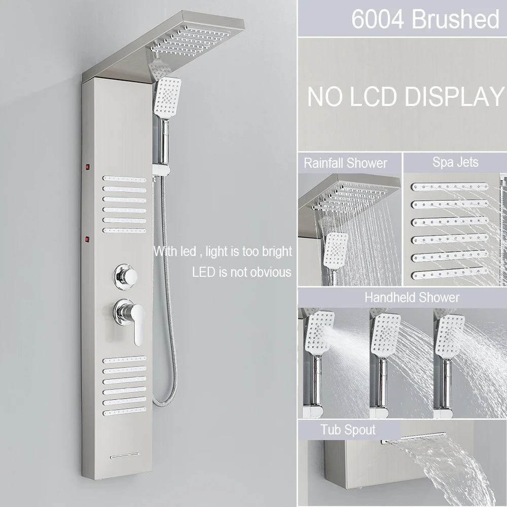 MYQualife LED Shower Panel With Waterfall Massage Jets