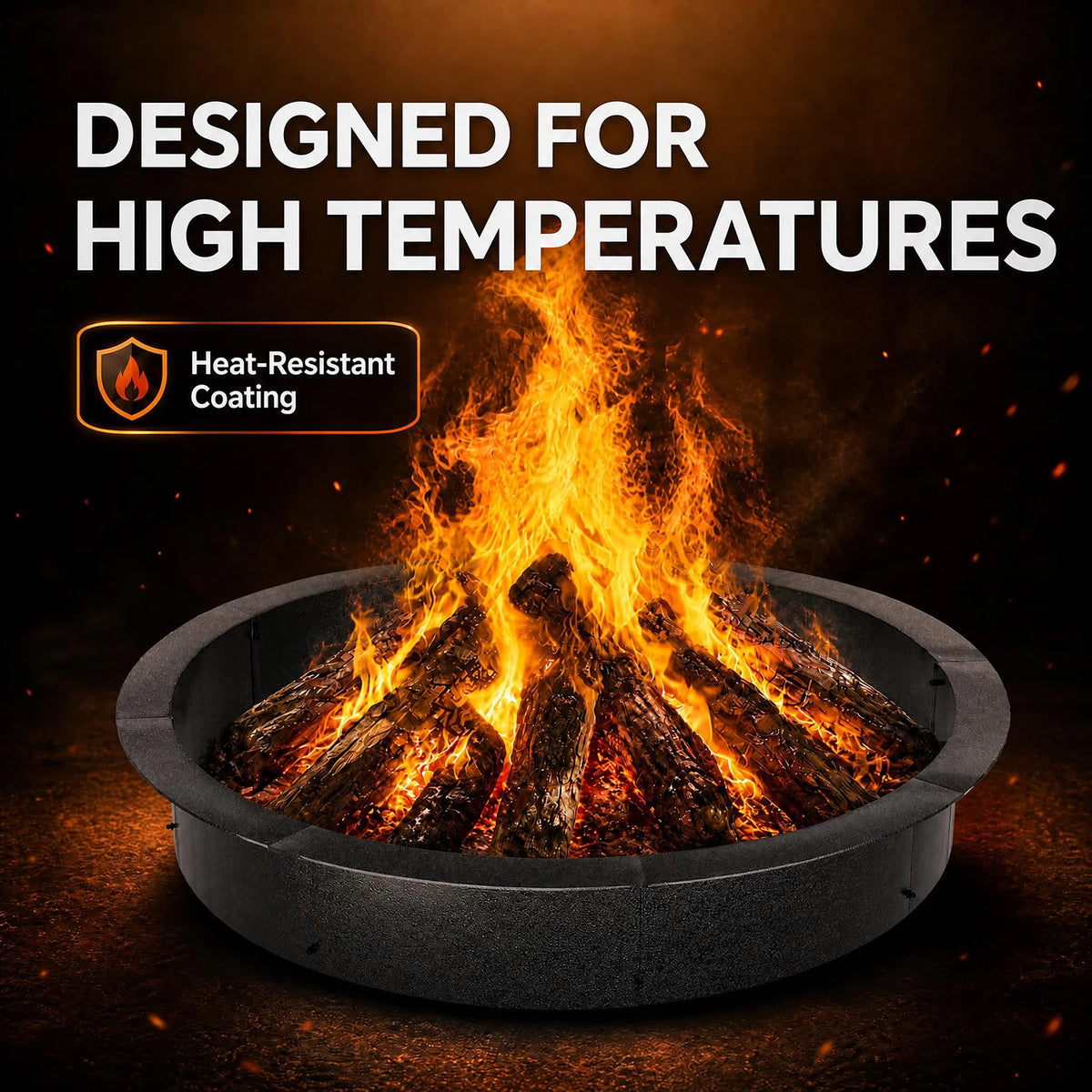 HiMISS Heavy Duty Carbon Steel Outdoor Fire Pit Ring