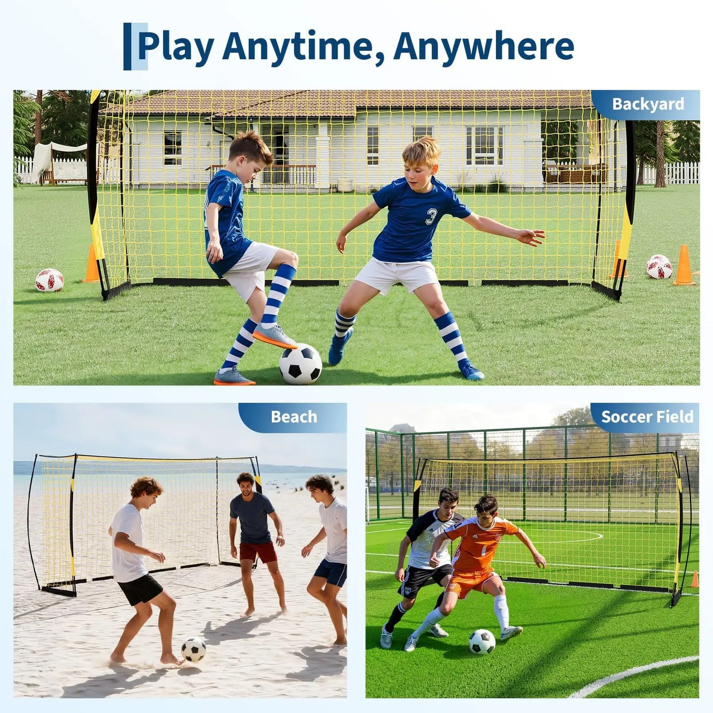 HiMISS Foldable Heavy Duty Metal Frame Soccer Goal With Bag