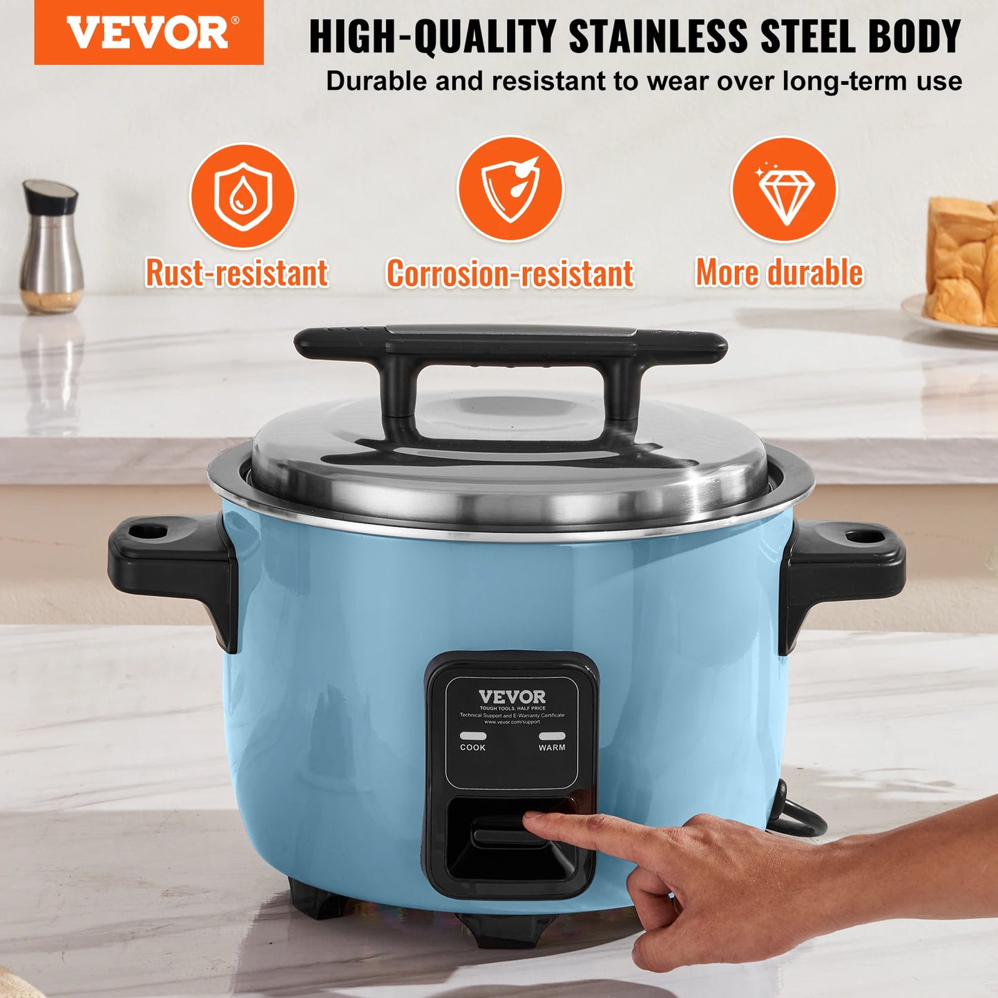 VEVOR Commercial Rice Cooker With Aluminum Nonstick Inner Pot Keep Warm
