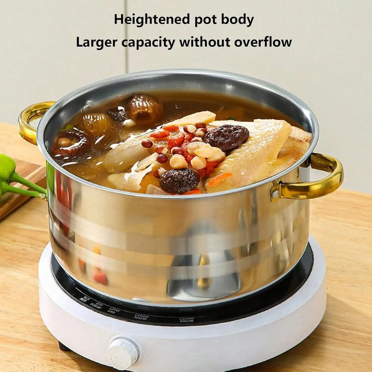 Premium 10 Piece Stainless Steel Cooking Pot Set With Lids