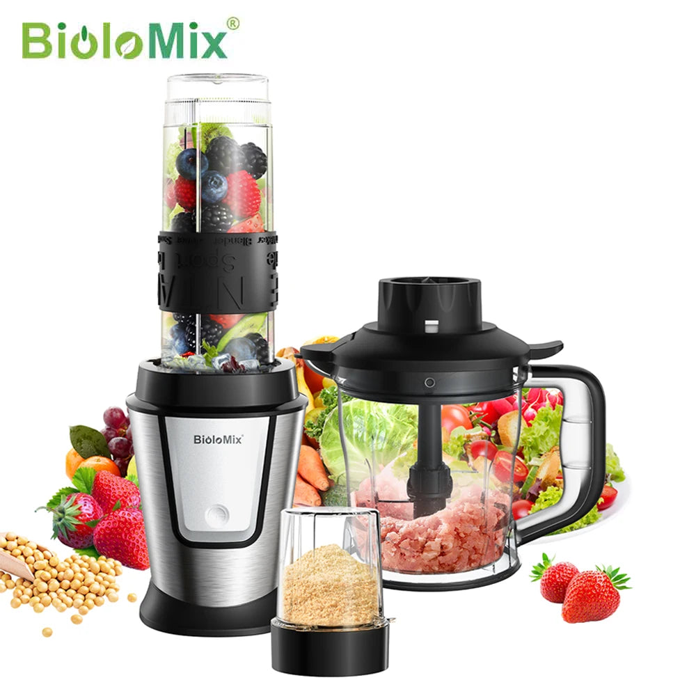 Biolomix 3 in 1 Multifunctional Food Processor 700W Portable Blender
