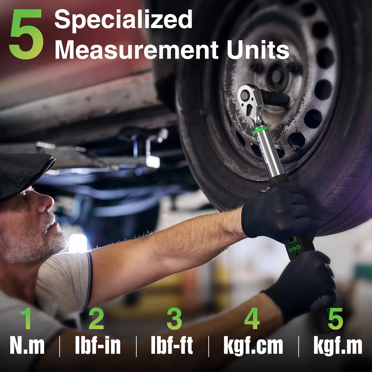 TaskStar Digital Torque Wrench 3/8-inch Driver ±2% Accuracy 0-220Nm/0-162ft-lbs Electric Torque Wrench with LCD Display, 1/4"&1/2" Adapter, Handheld Wrench Used For Motorcycle/Bicycle/Car Care
